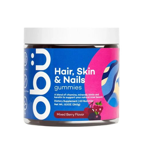 OBU HAIR , SKIN & NAILS 60 GUMMIES MIXED BERRY FLAVOR