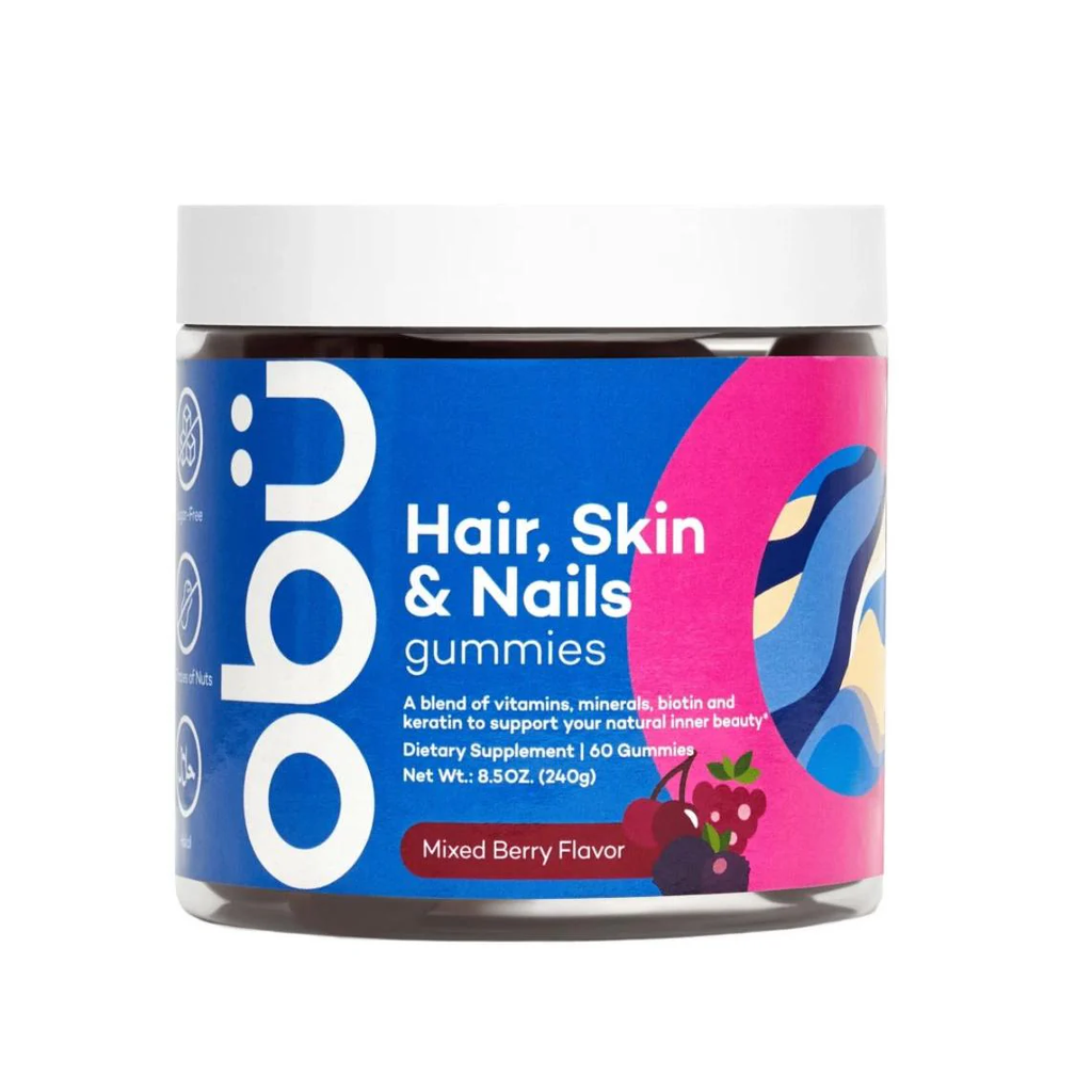 OBU HAIR , SKIN & NAILS 60 GUMMIES MIXED BERRY FLAVOR
