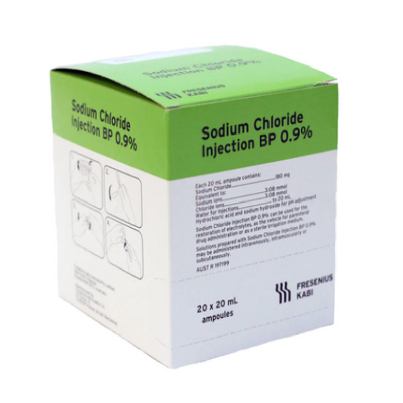 sodium chloride solution 0.9% 20 amp*2 ml