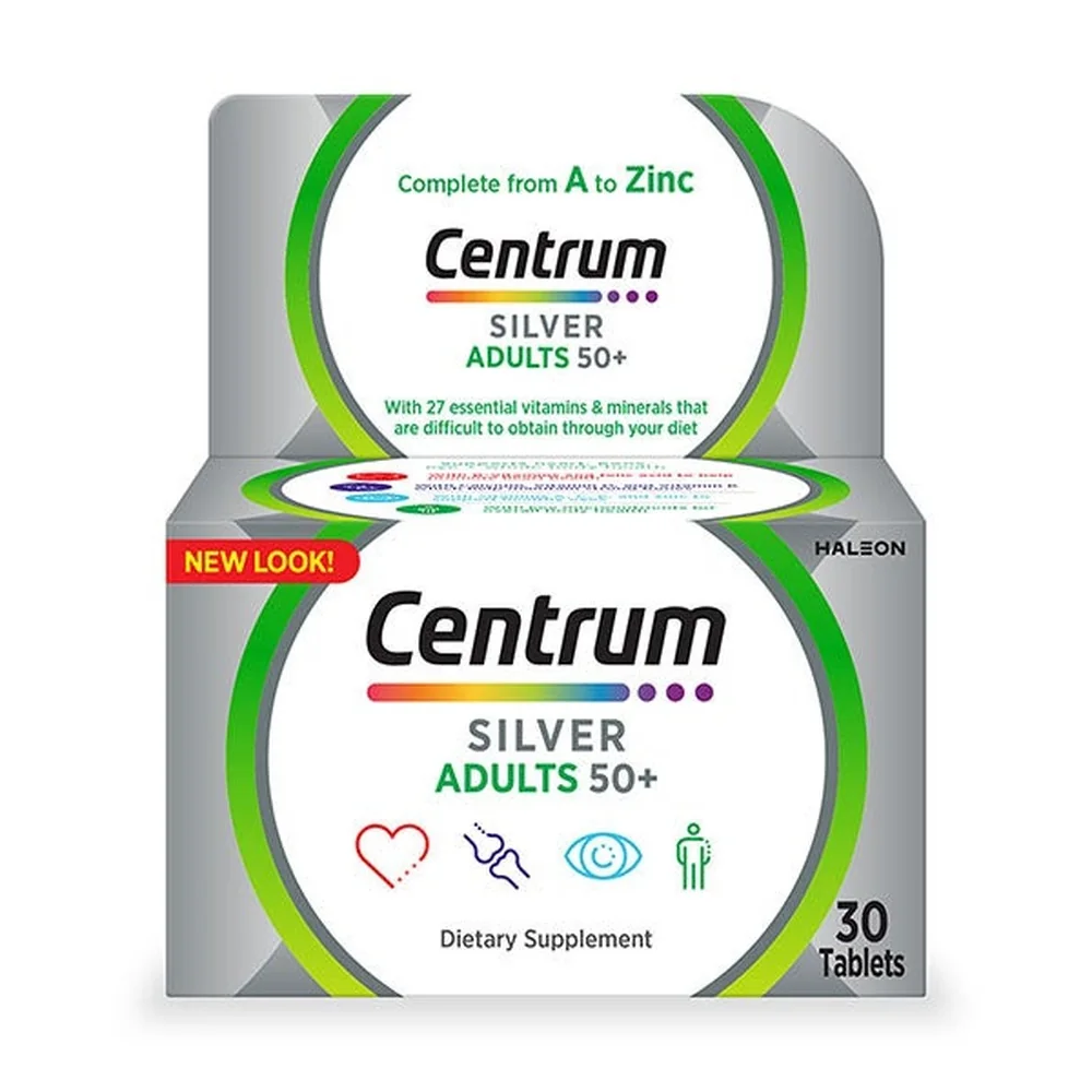 سينتروم سيلفر للبالغين 50+، 30 قرصًا