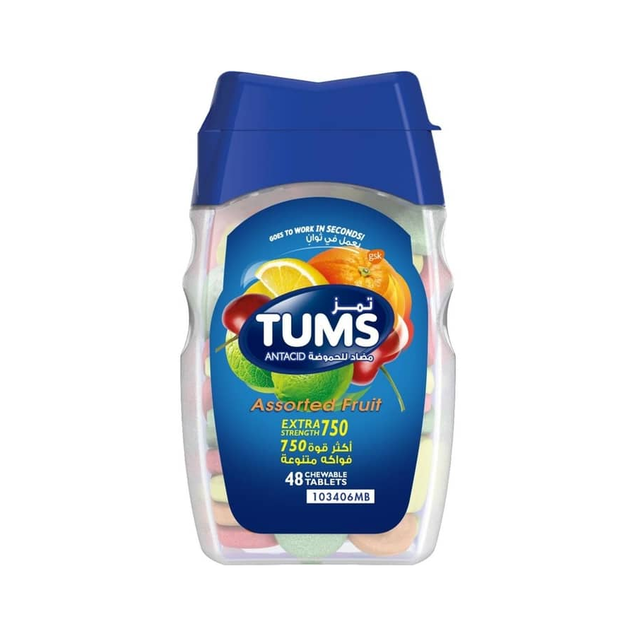 TUMS EXTRA CHEWABLE TABLET ASSORT 48S