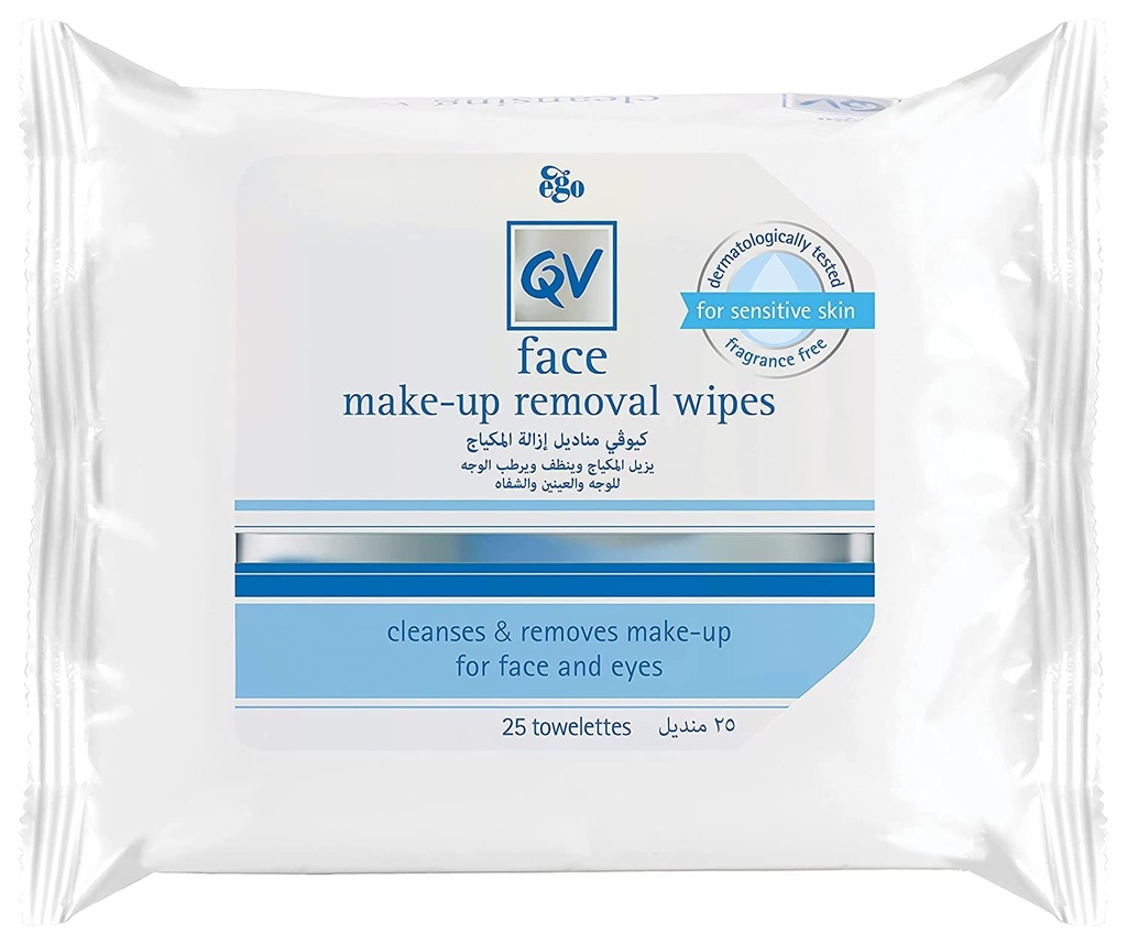 QV Face Make-up Removal Wipes 25 Towelettes