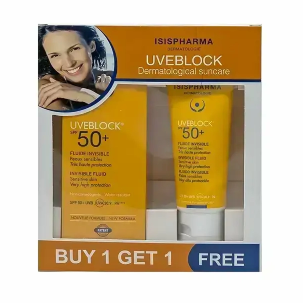 ISIS Uveblock Fluide Invisible spf50 1+1free