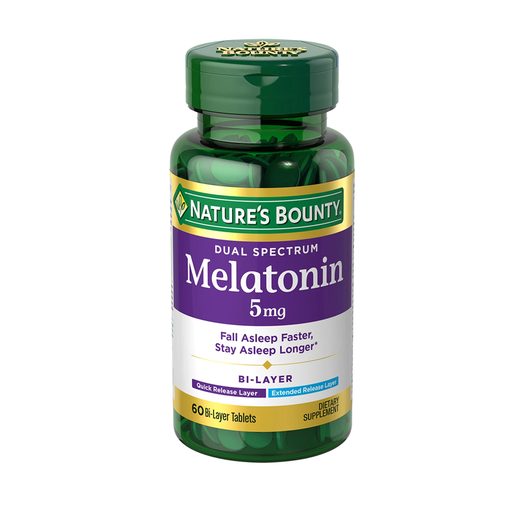 NATURES BOUNTY MELATONIN 5 MG 60 BI-LAYER TABLETS