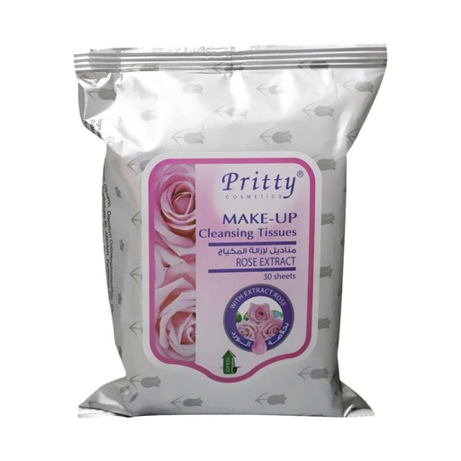 PRITTY Make Up Cleansing Tissues Rose Extract 30 Sheets