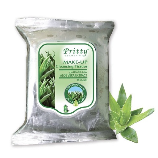 PRITTY Make Up Cleansing Tissues Aloe Vera Extract 30 Sheet