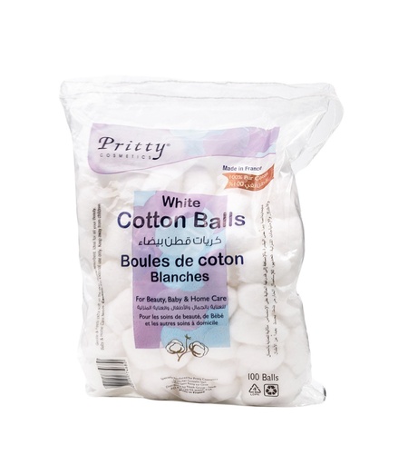 PRITTY White Cotton Balls 100 Balls